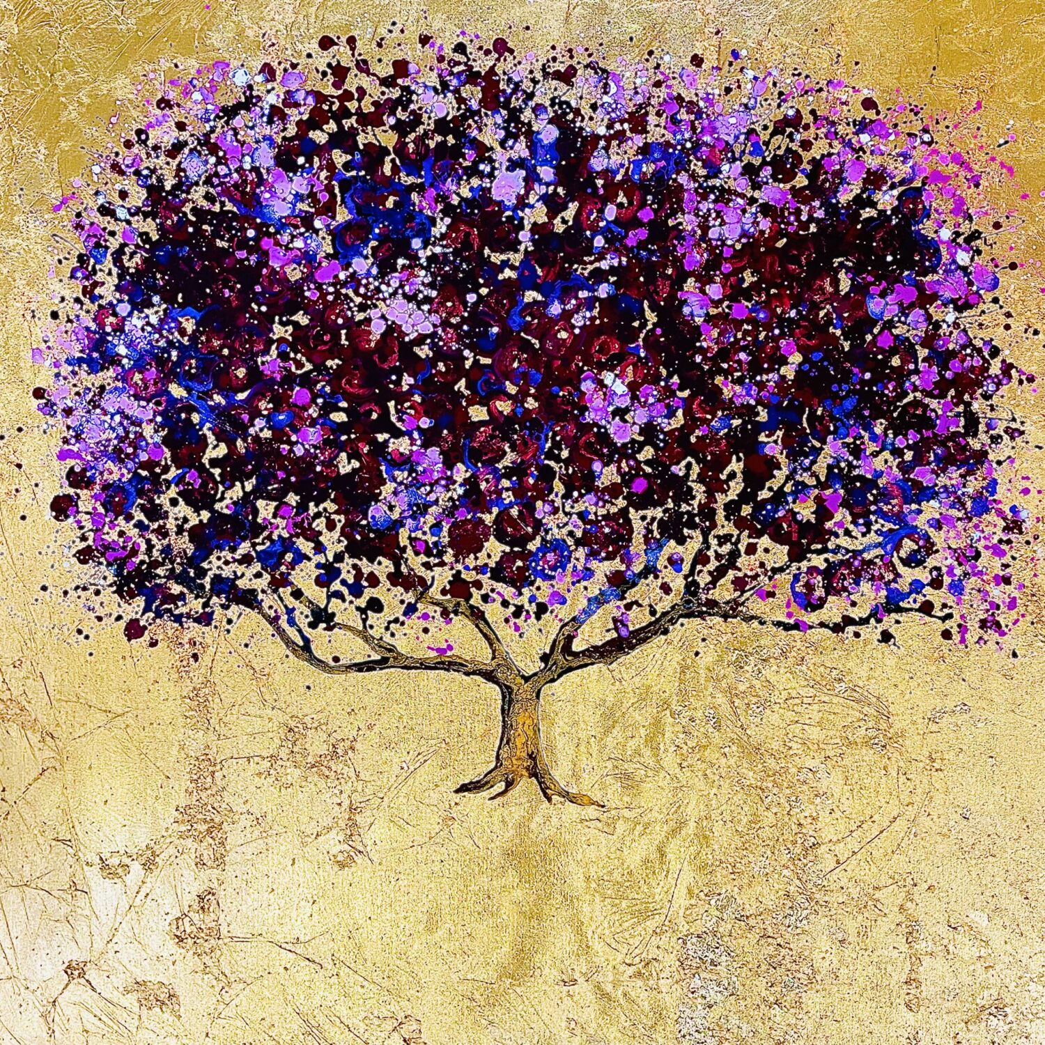 Golden Cherry Tree 100x100x4cm