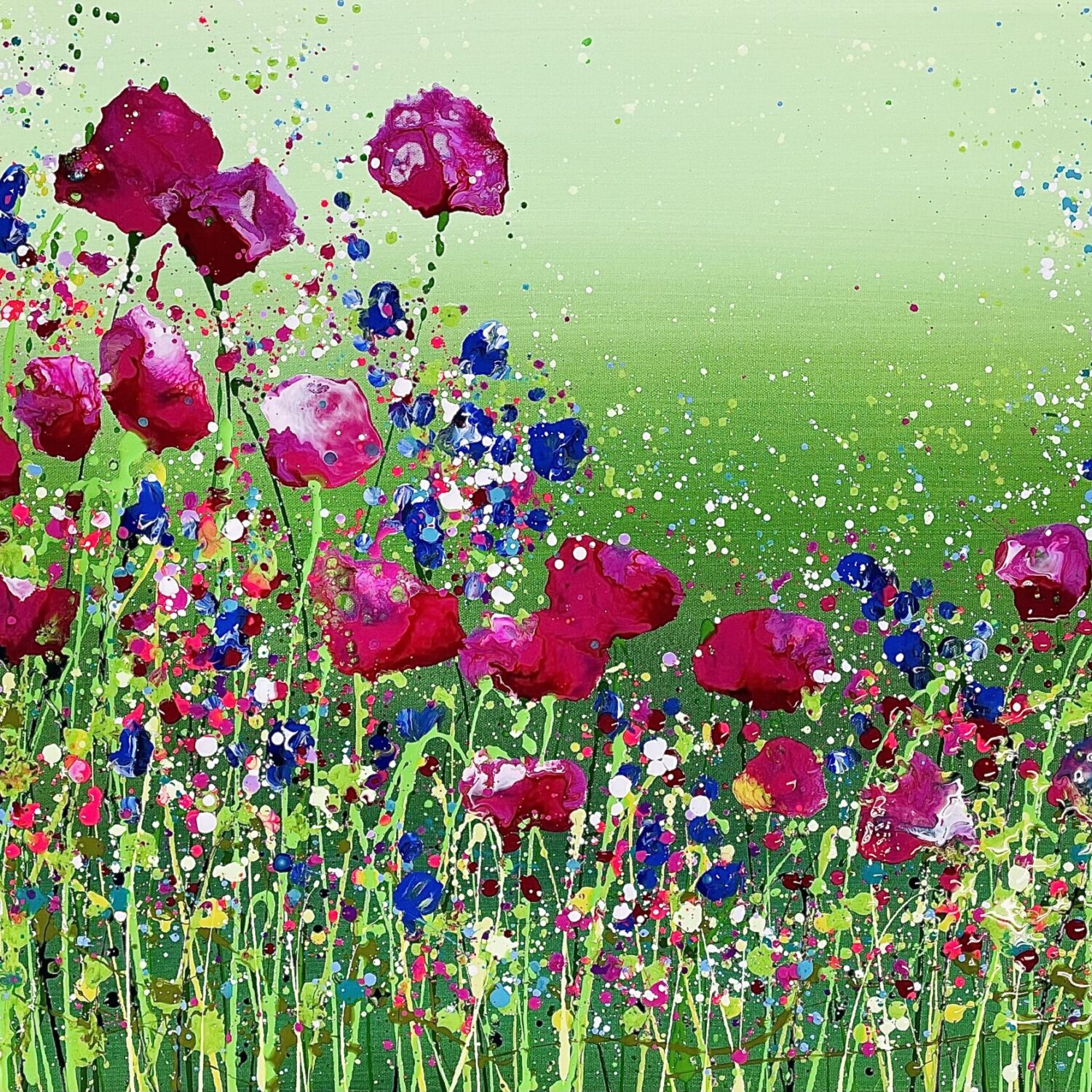 Magenta Poppies 90x60x4cm
