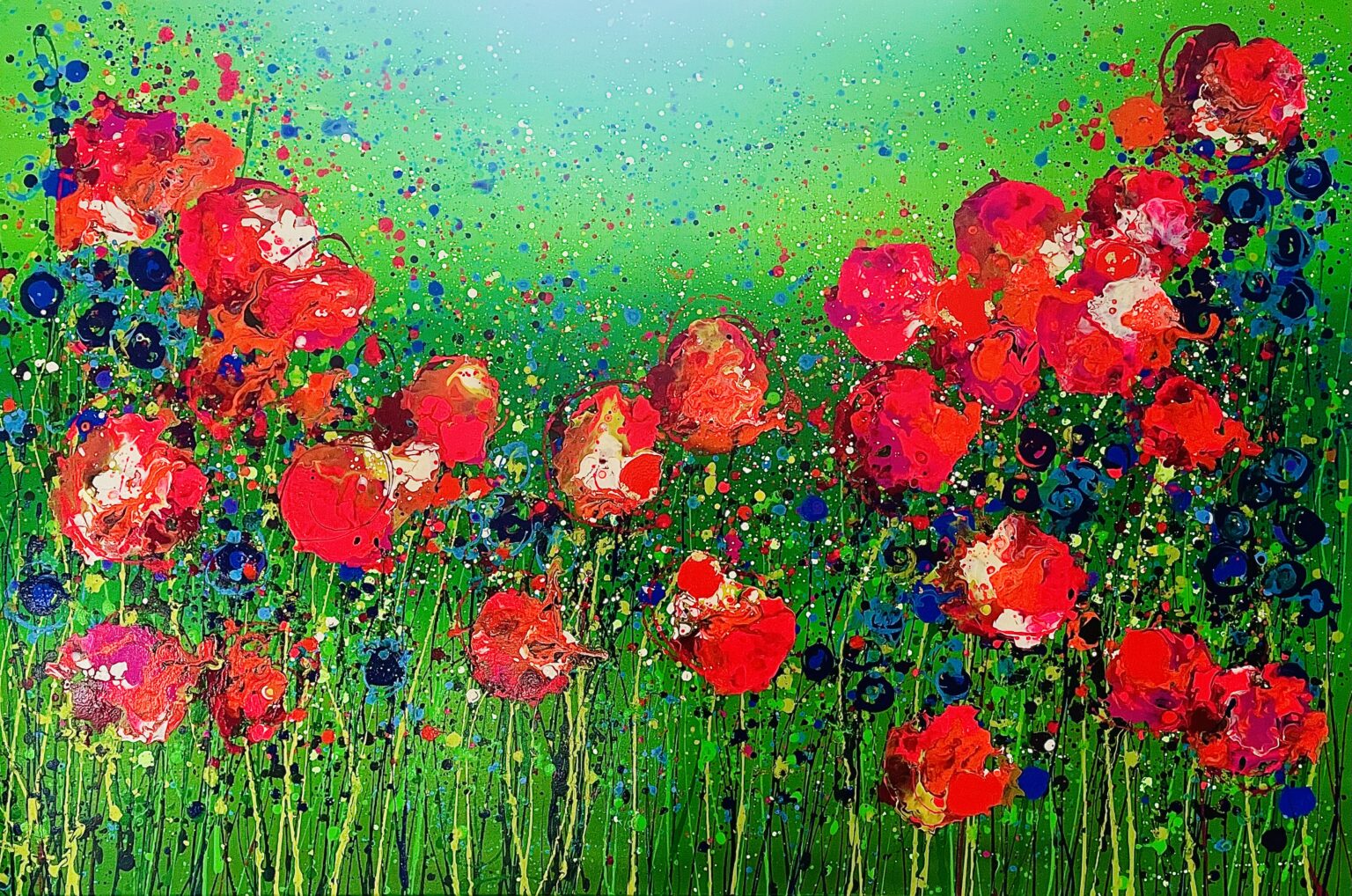 Poppy Pizazz 120x80x4cm - Sally Oasis Paintings