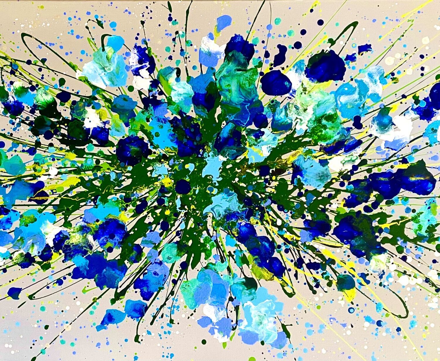 Turquoise Sweet Peas 100x50x4cm