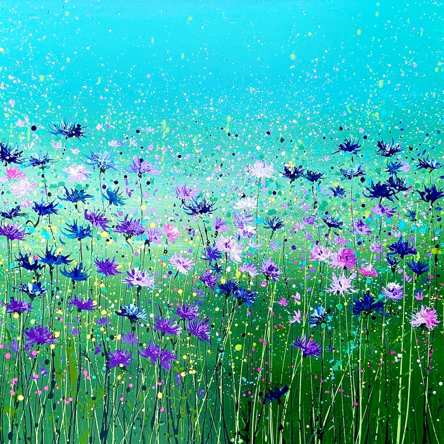 Very Beautiful Cornflowers 100x100x4cm