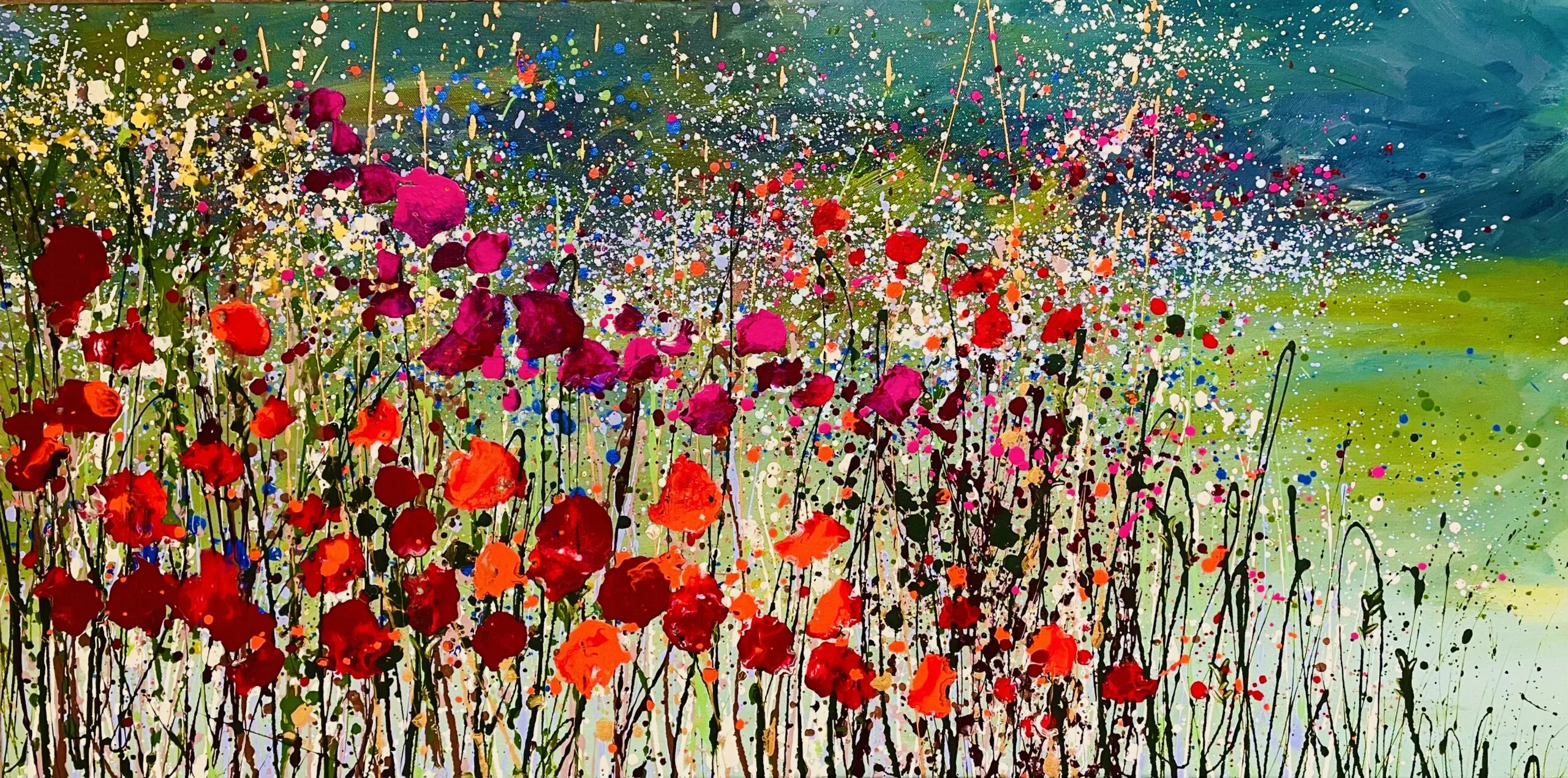 Country Poppies 100x50x4cm