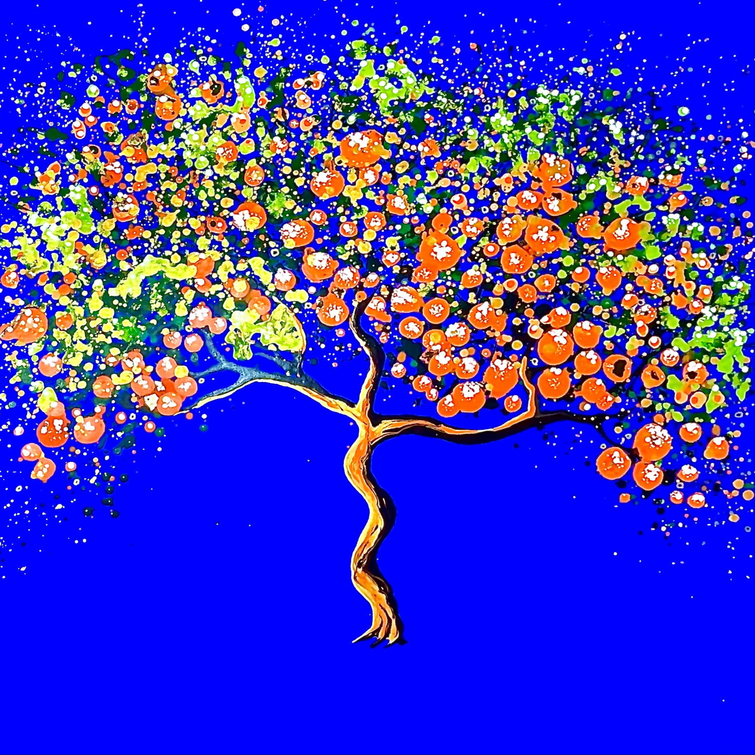 Blue Sky And Oranges 100x100x4cm