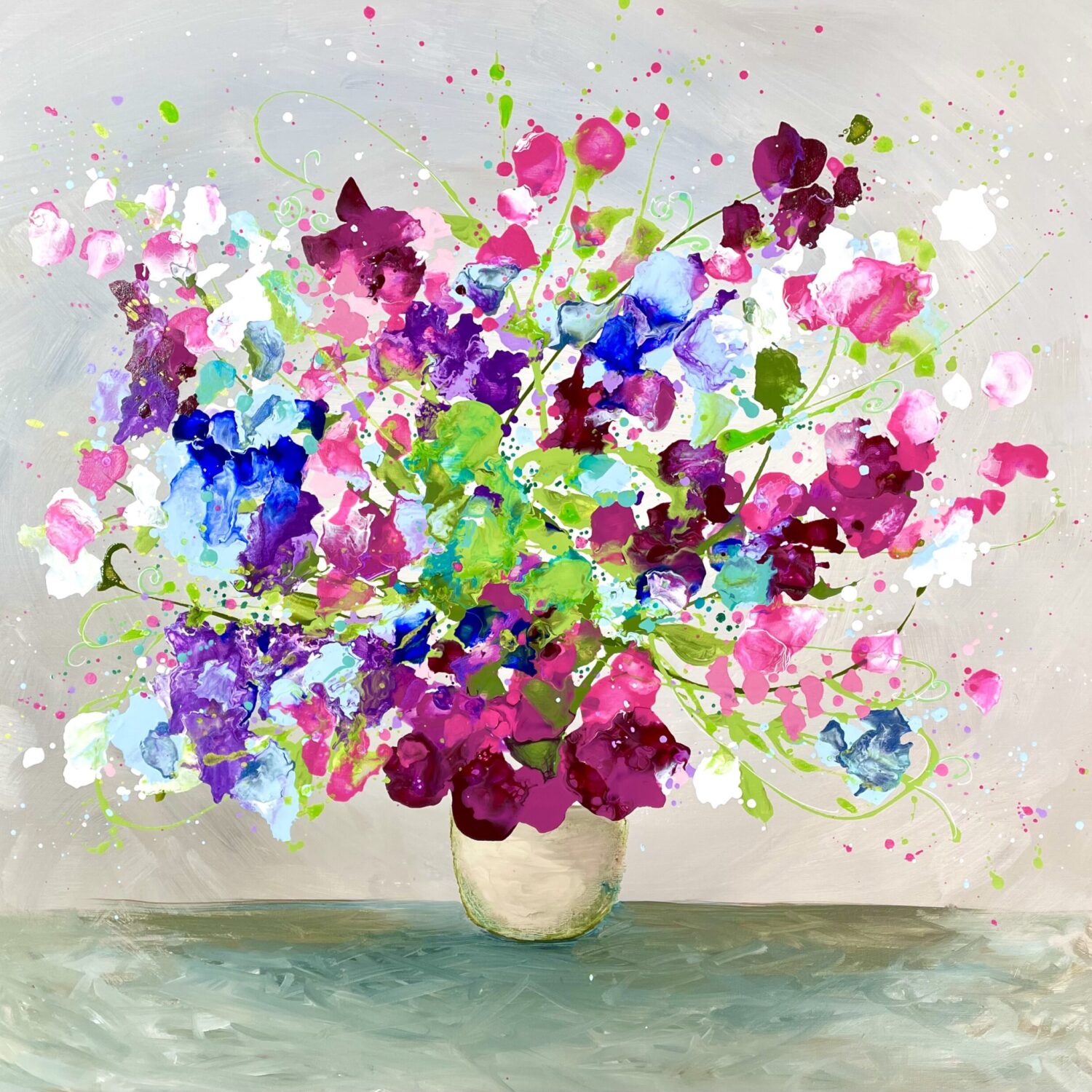 Sweetest Sweet Peas 60x60x4cm