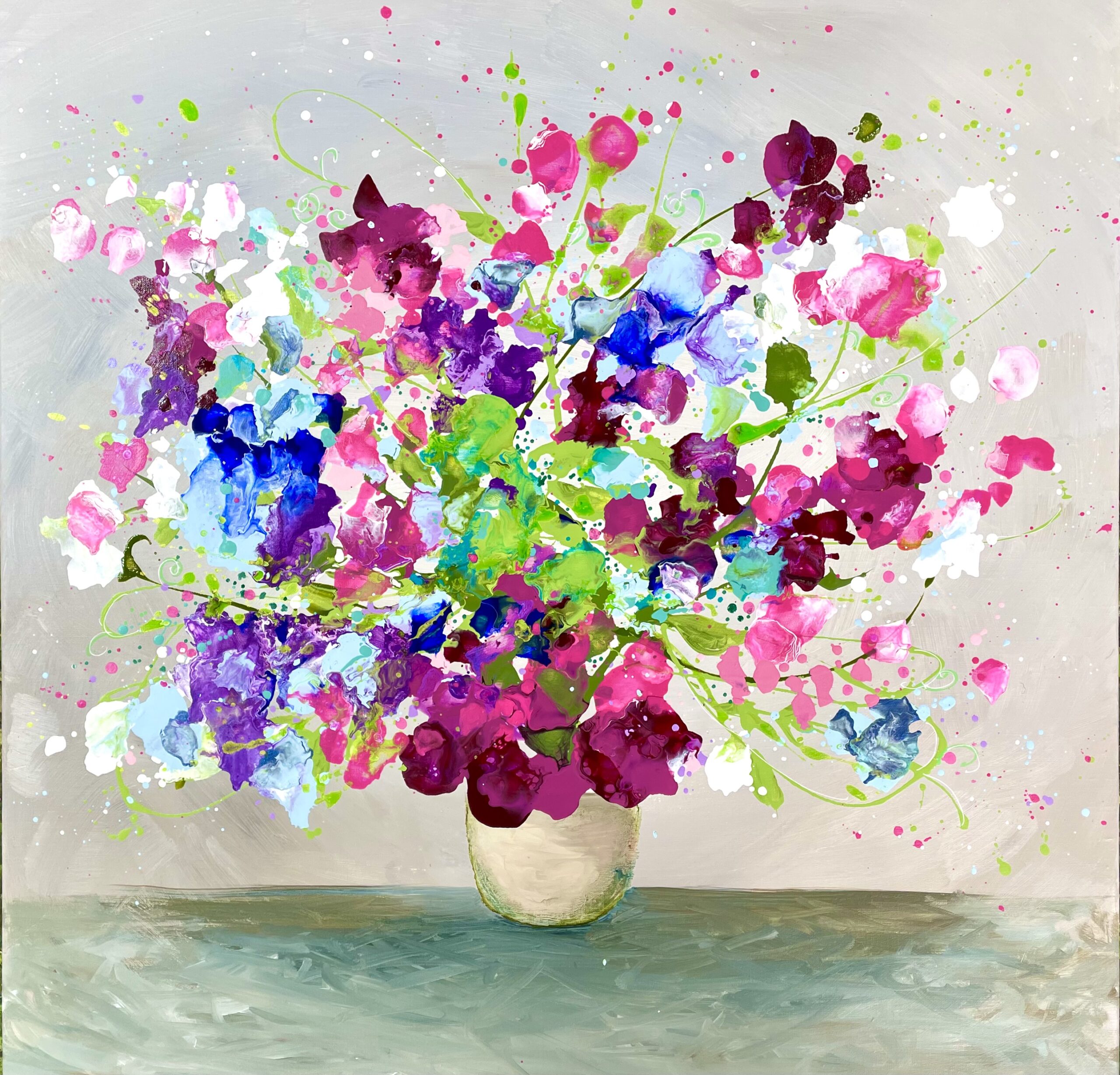 Sweetest Sweet Peas 60x60x4cm