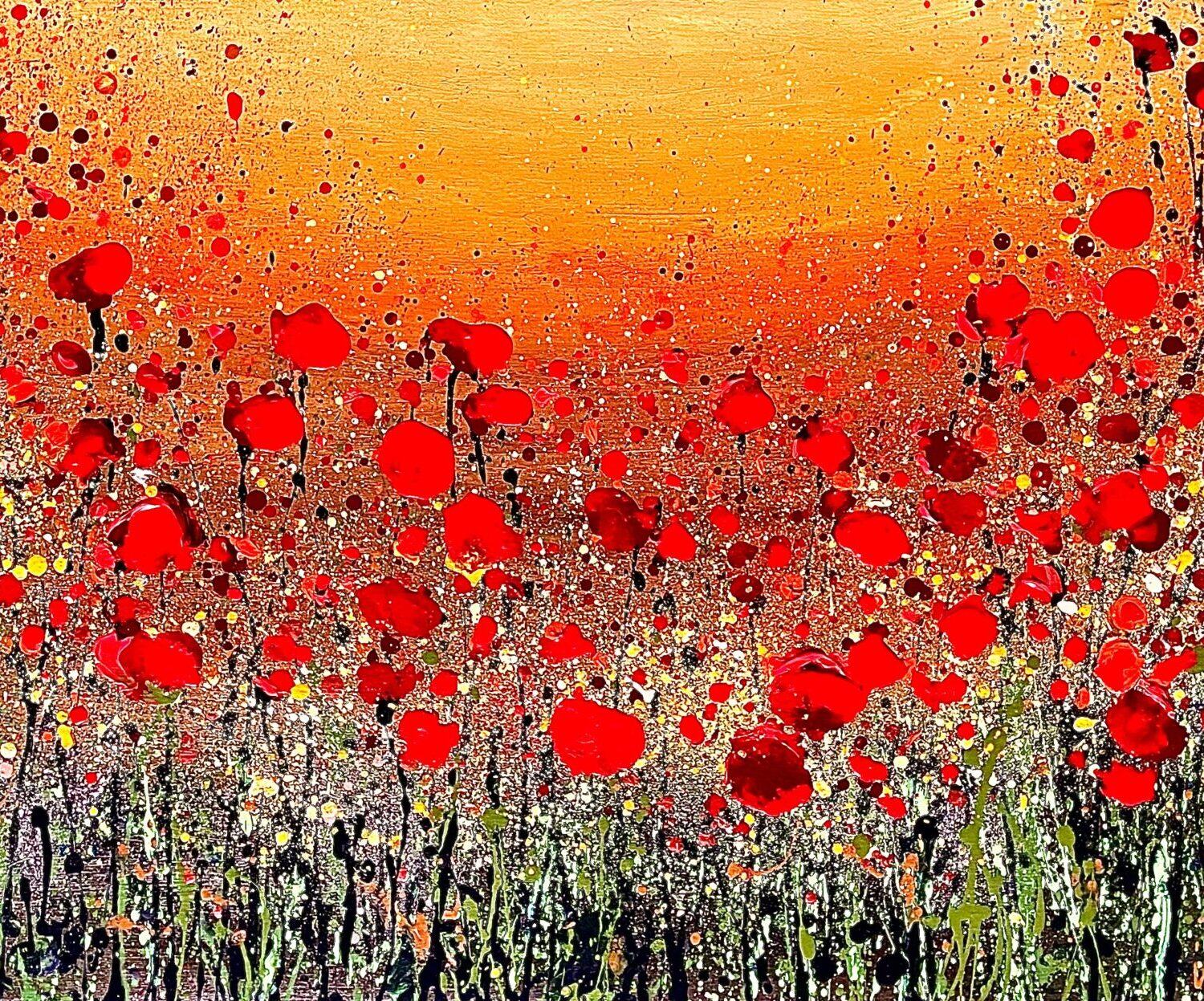Autumn Poppies 100x50x4cm
