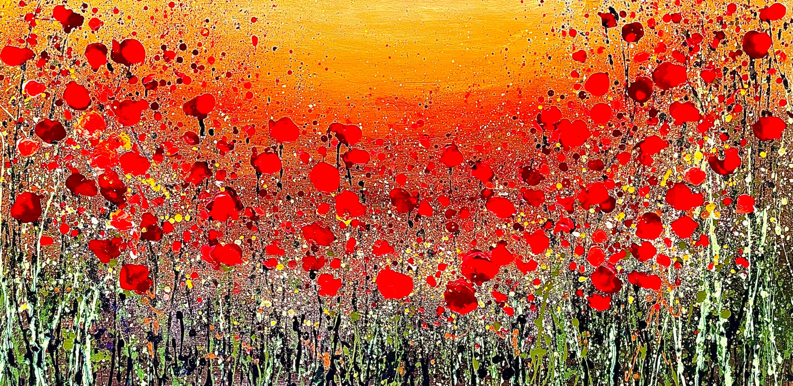 Autumn Poppies 100x50x4cm