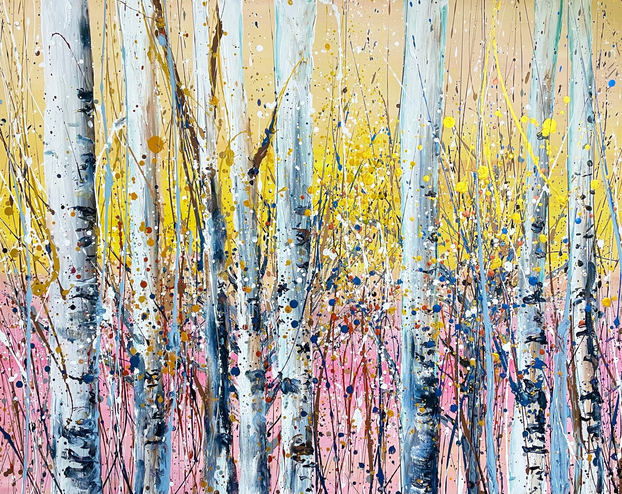 Silver Birch Sunrise 100x80x4cm