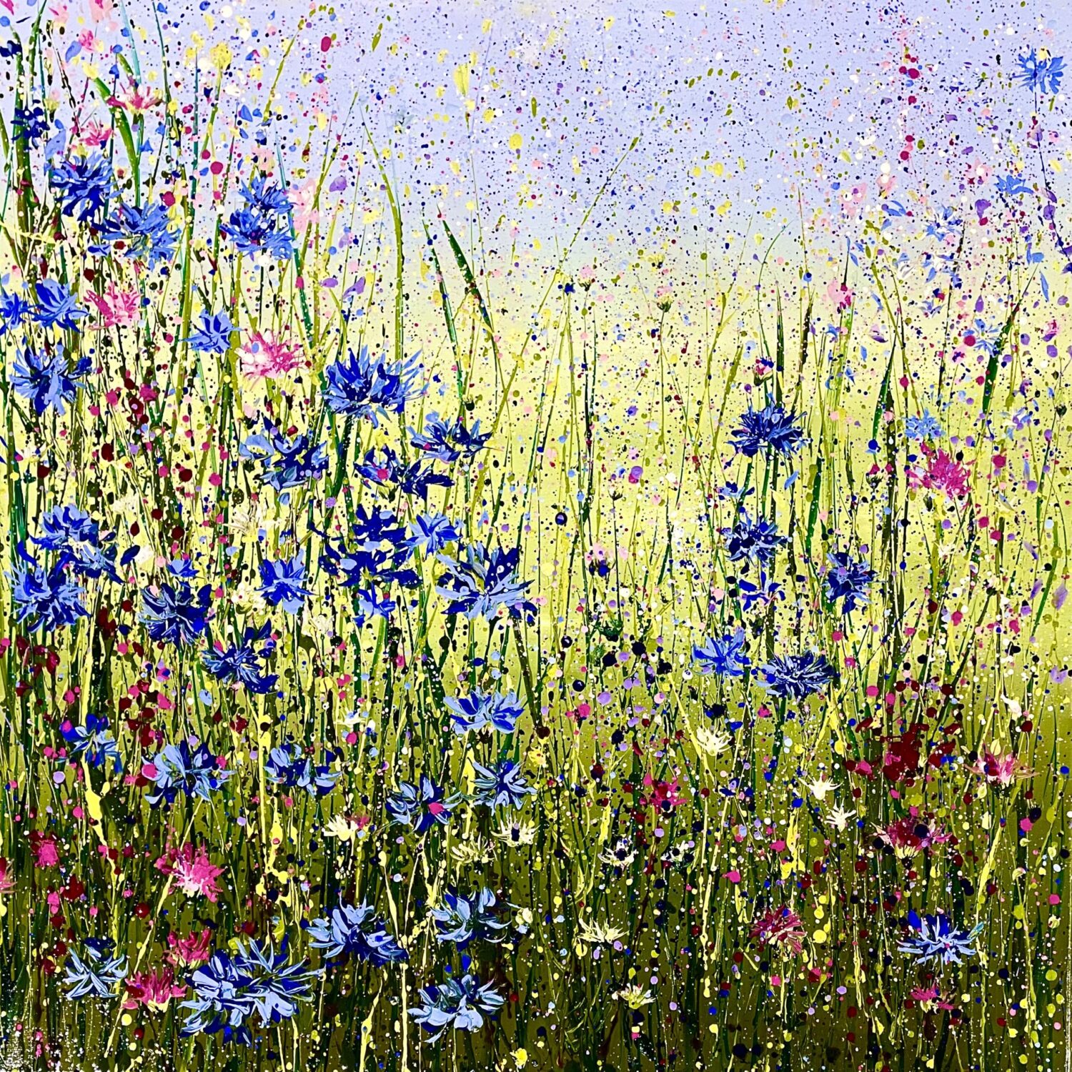 Wild Cornflowers 100x100x4cm Oil