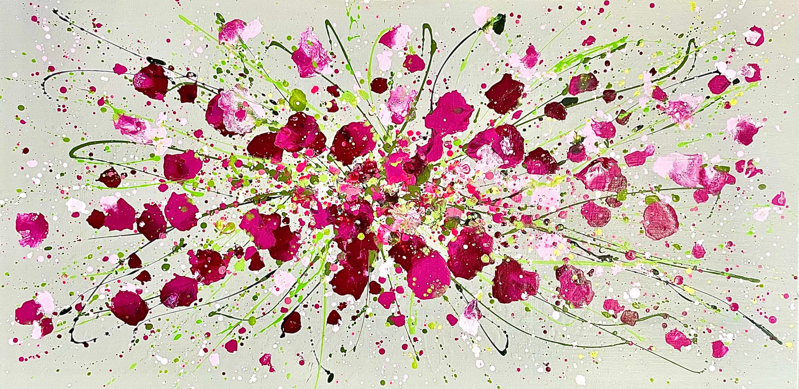 Pink Sweet Peas 100x50x4cm