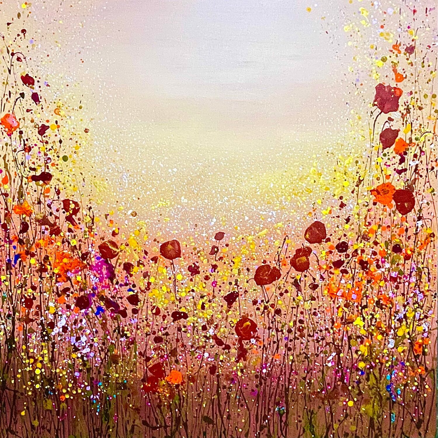Poppies And Gold 100x100x4cm