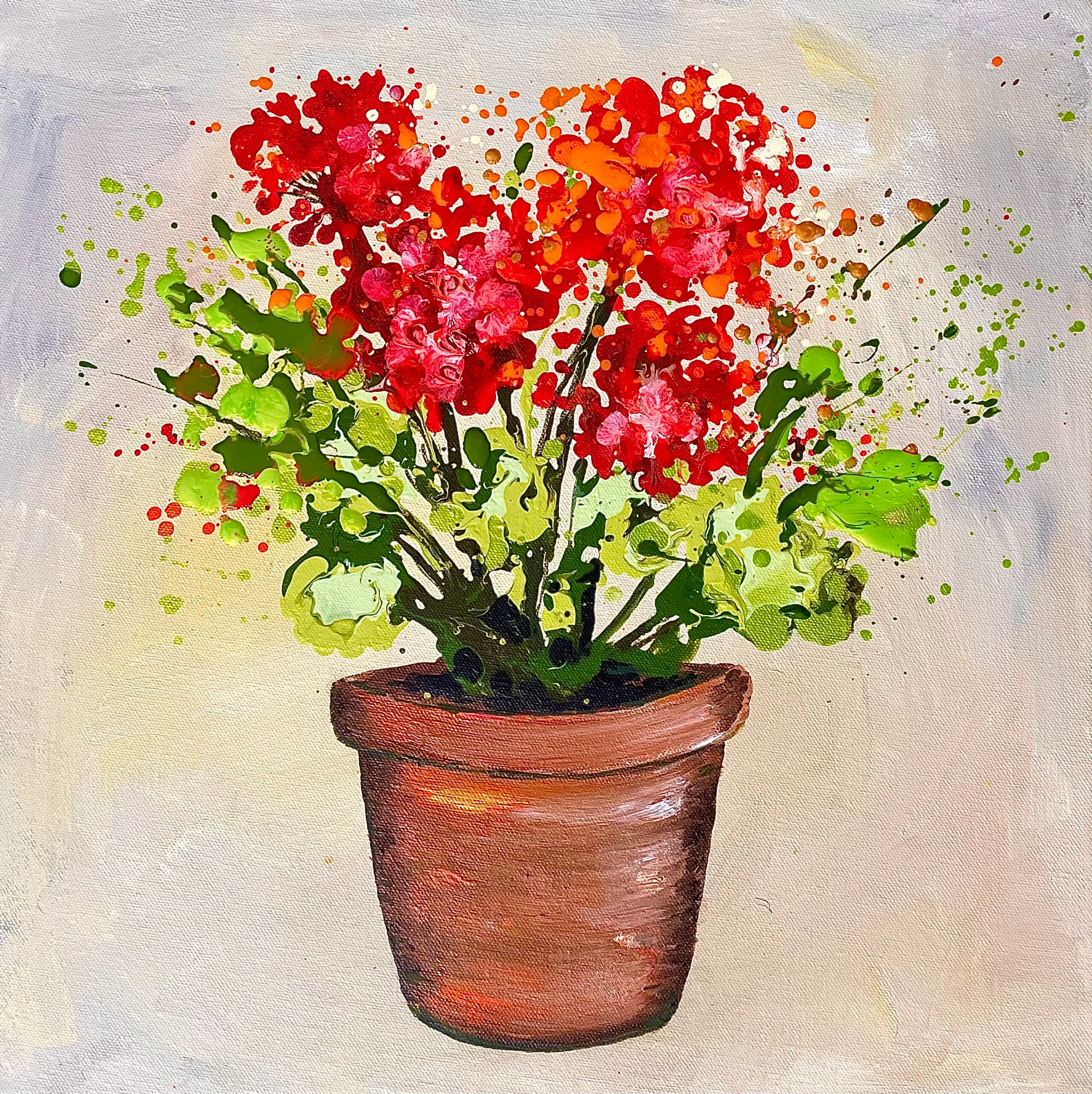 Terracotta Blooms 40x40x4cm
