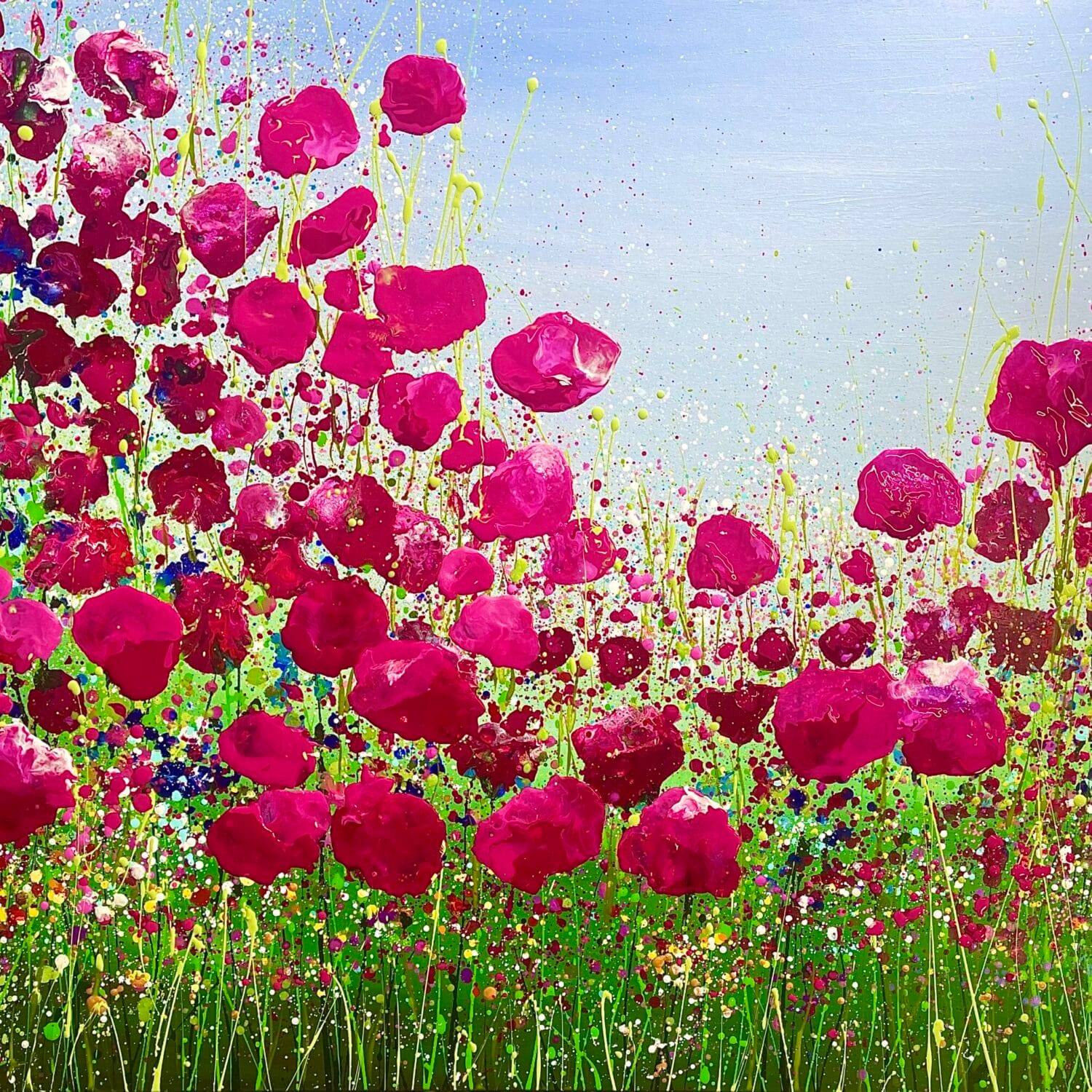 Magenta Poppies 100x80x4cm