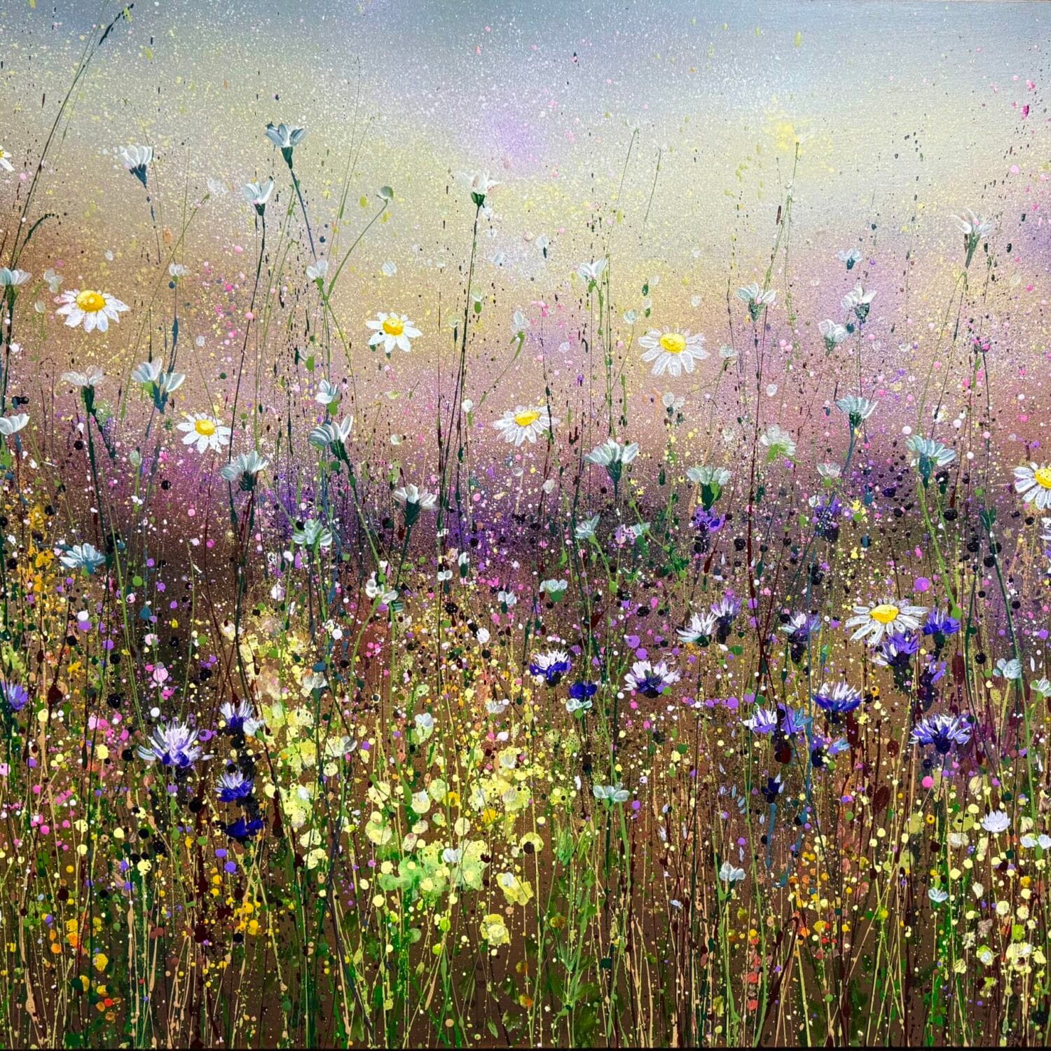 Daisy Meadow At Dusk | 122 X 92 X 4cm | Oil On Canvas