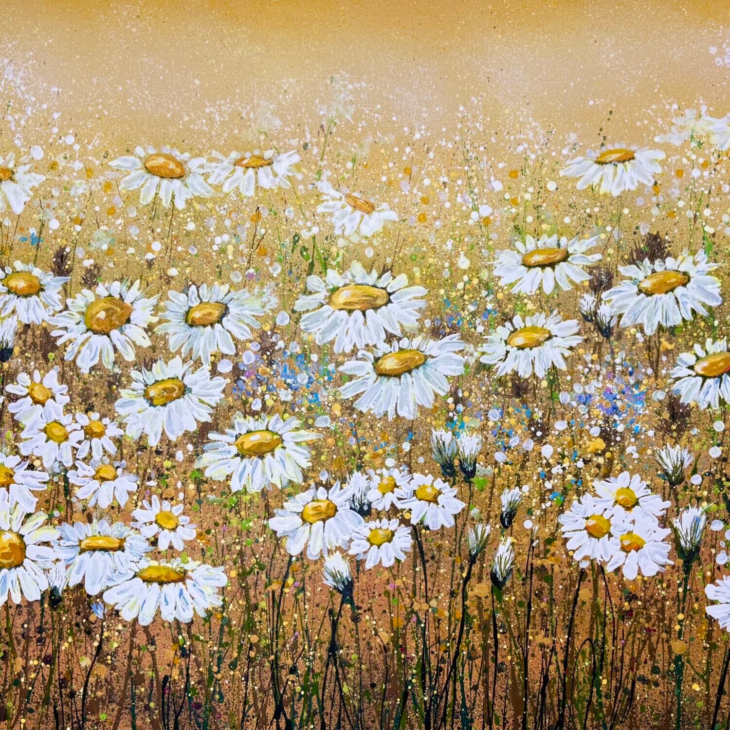 Golden Daisy Meadow | 152 X 91 X 4cm | Acrylic On Canvas