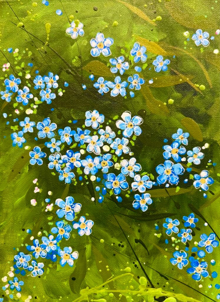 Forget Me Not Painting | Blue Forget Me Nots | Sally Oasis