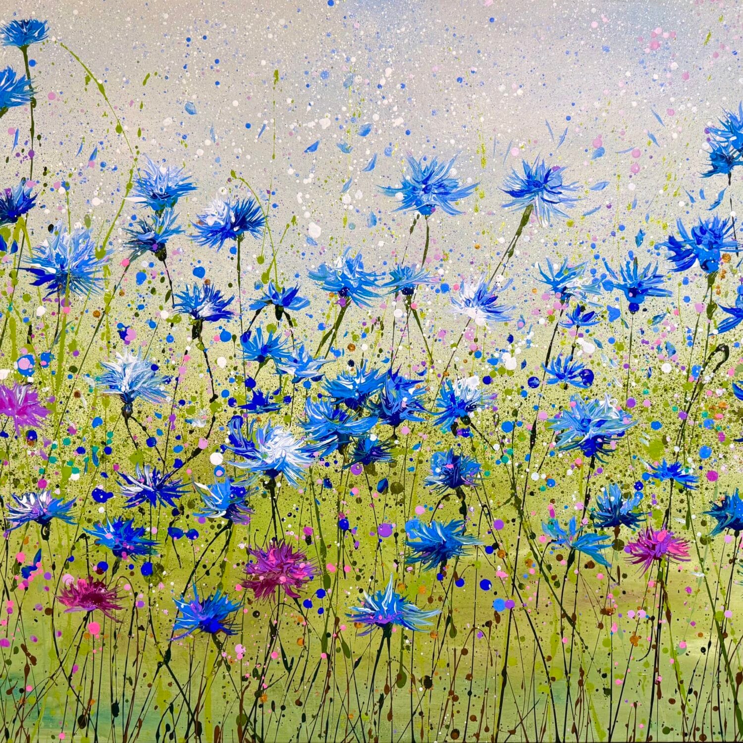 Dancing Cornflowers | 100 X 80 X 4cm | Acrylic On Canvas