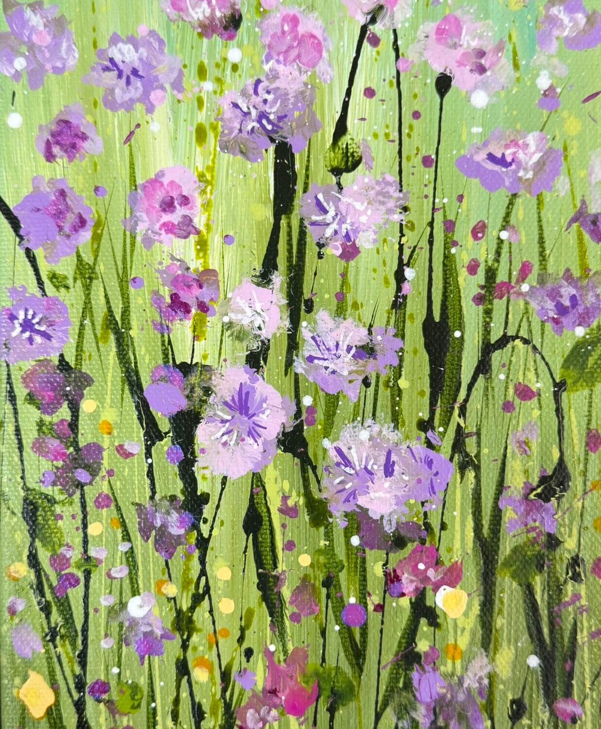 Little Wild Scabious | 15 X 30 X 4cm | Acrylic On Canvas