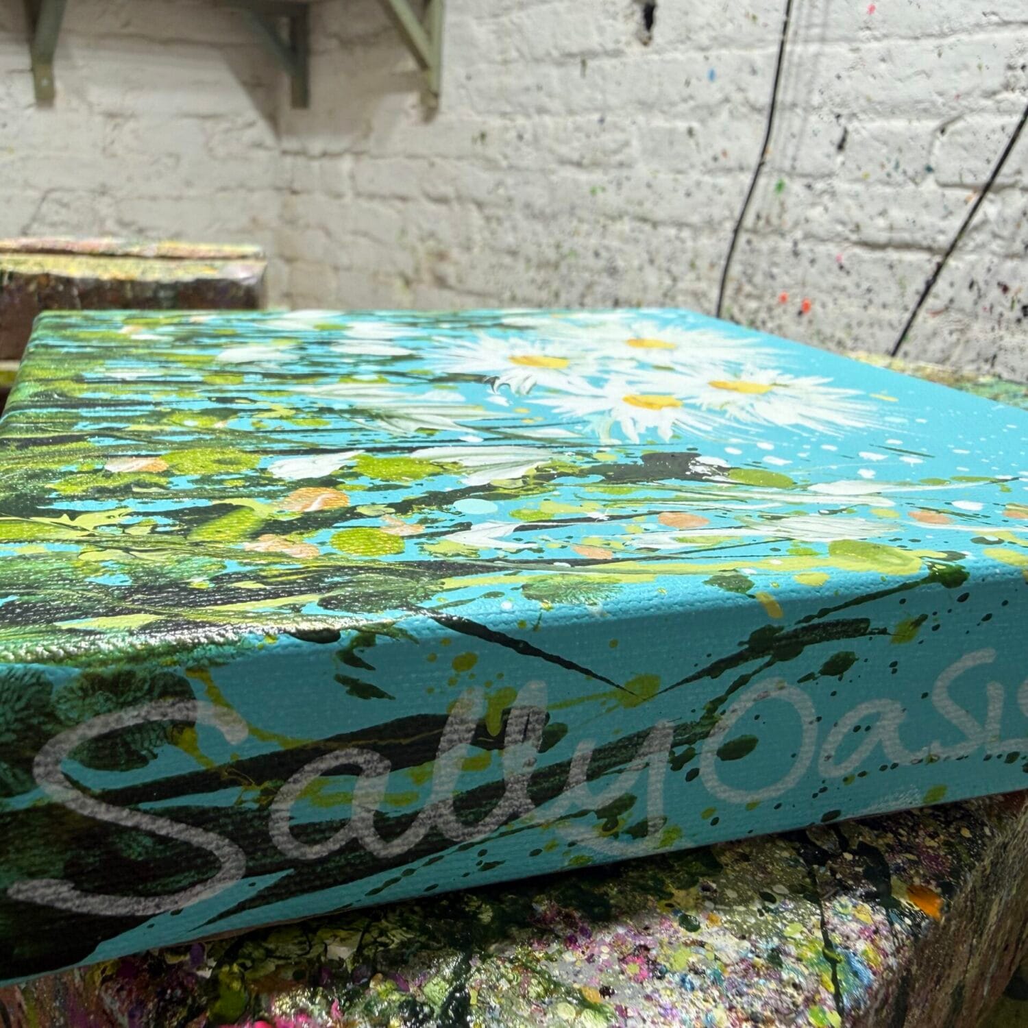Artist Signature Detail On Summer Daisies 1