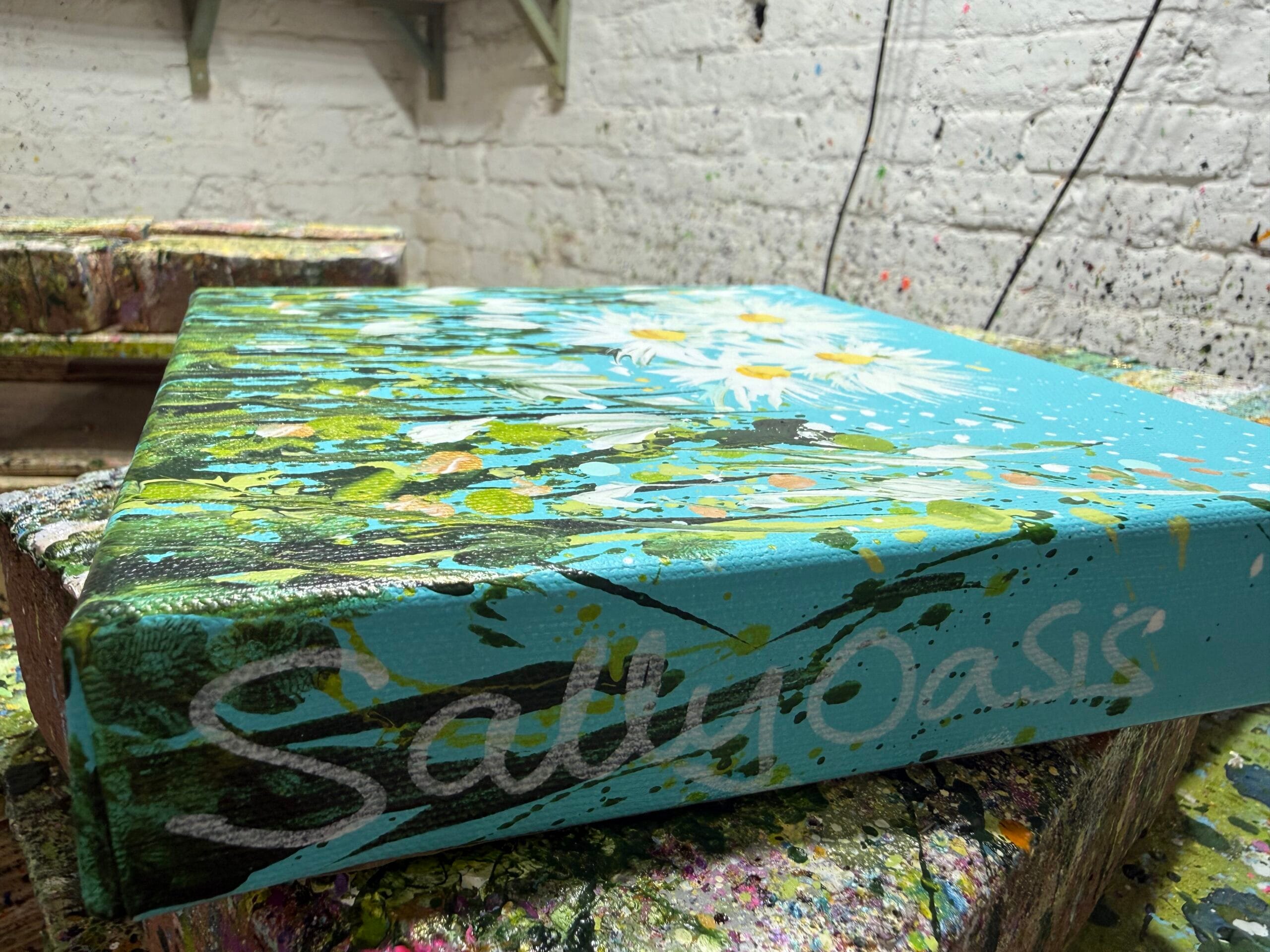 Summer Daisies 1 Signature Detail Artist signature detail on Summer Daisies 1