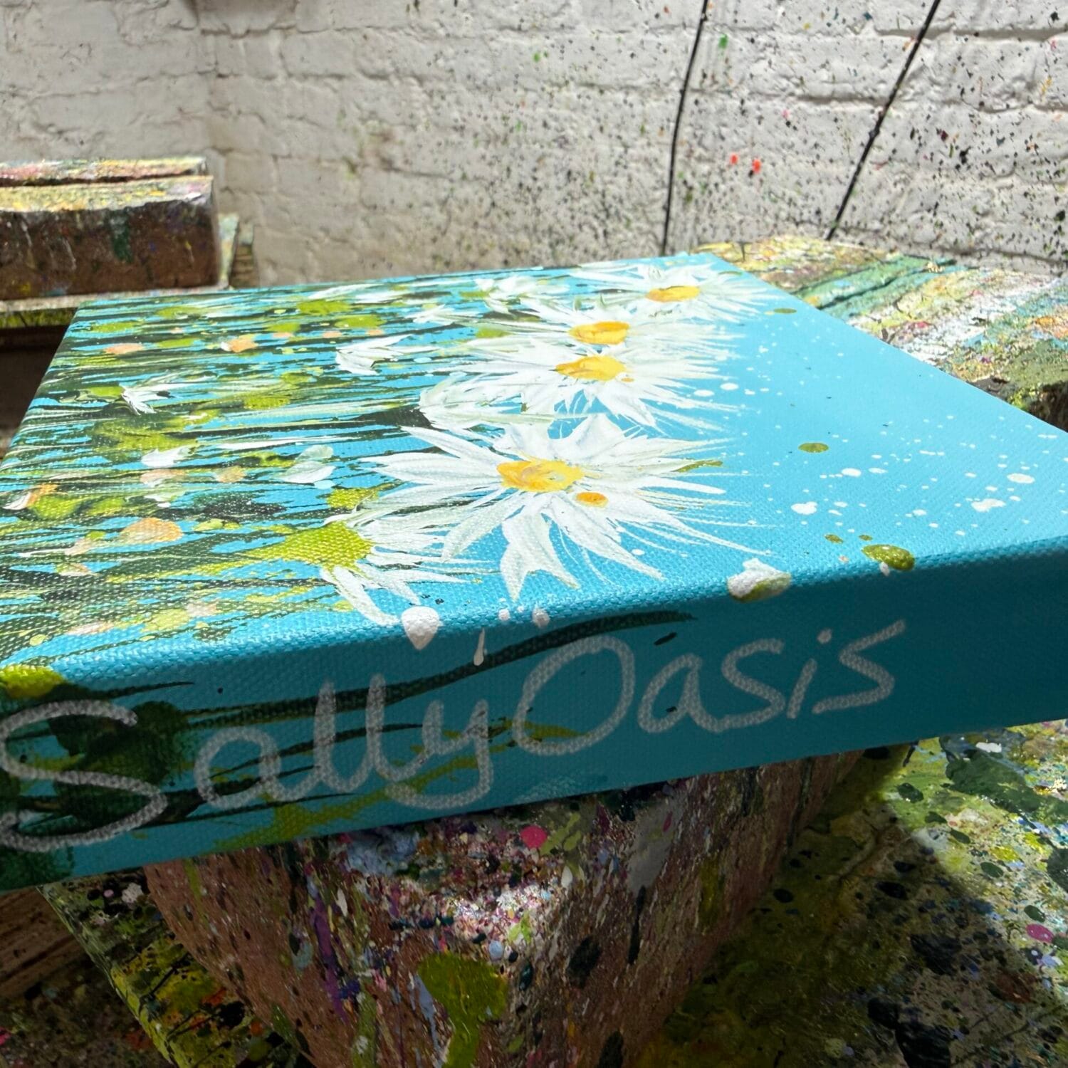 Artist Signature Detail On Summer Daisies 2