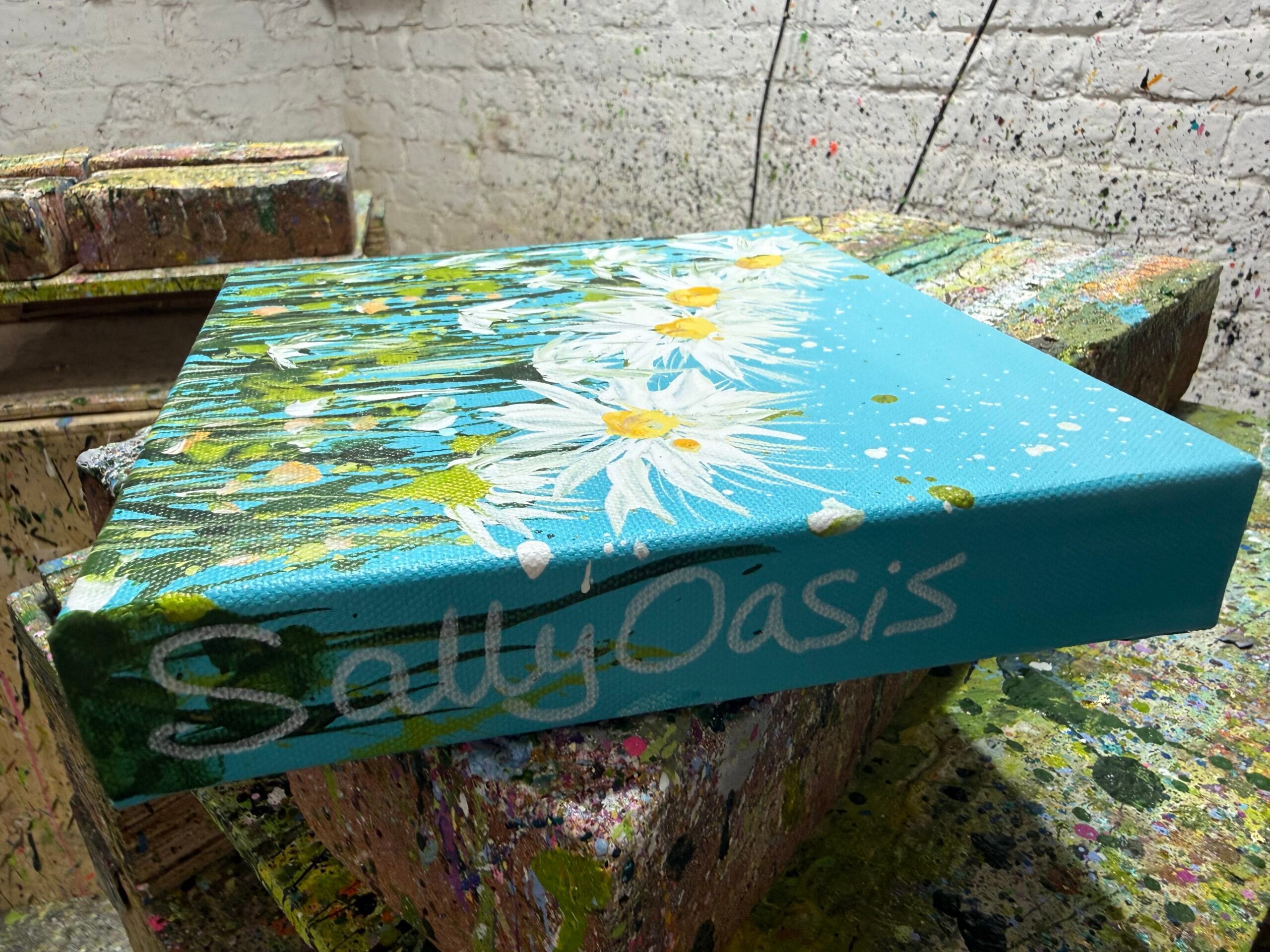 Summer Daisies 2 Signature Detail Artist signature detail on Summer Daisies 2