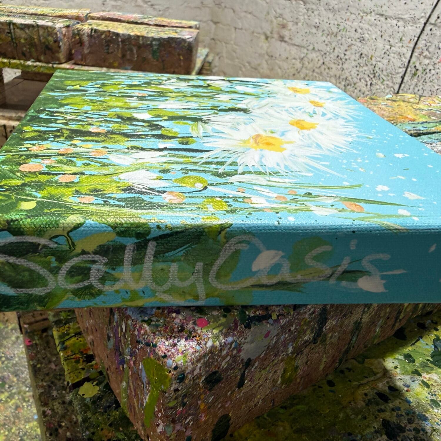 Artist Signature Detail On Summer Daisies 3