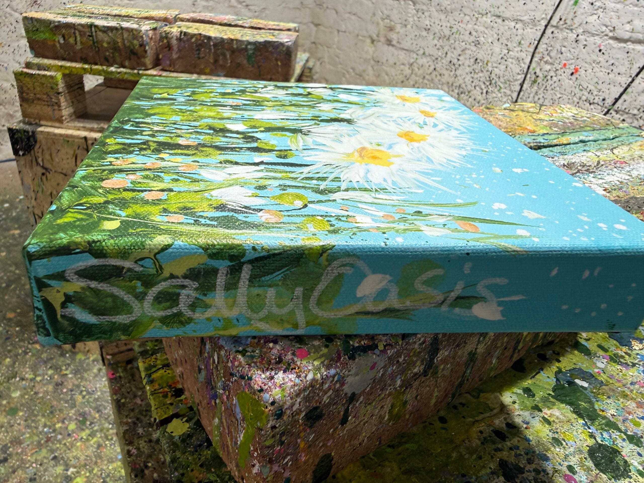 Summer Daisies 3 Signature Detail Artist signature detail on Summer Daisies 3