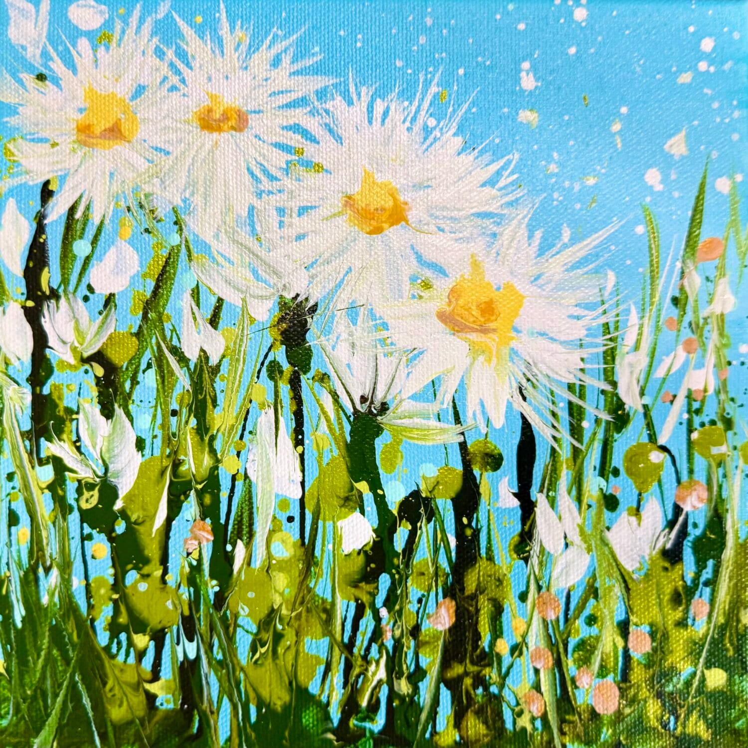 Summer Daisies 3 | 20 X 20 X 4cm | Acrylic On Canvas