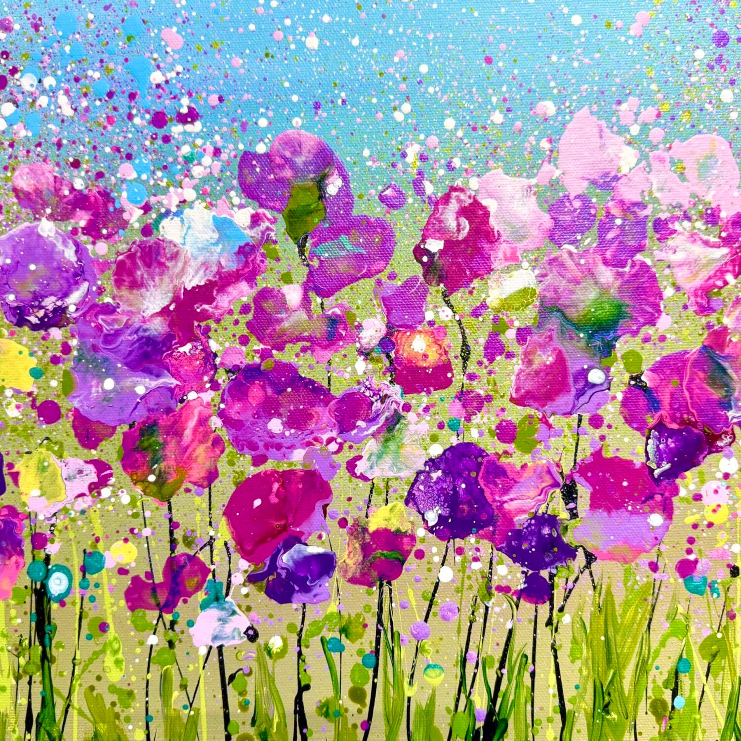 Sweet Pea Summer Whispers | 40 X 30 X 4cm | Acrylic On Canvas
