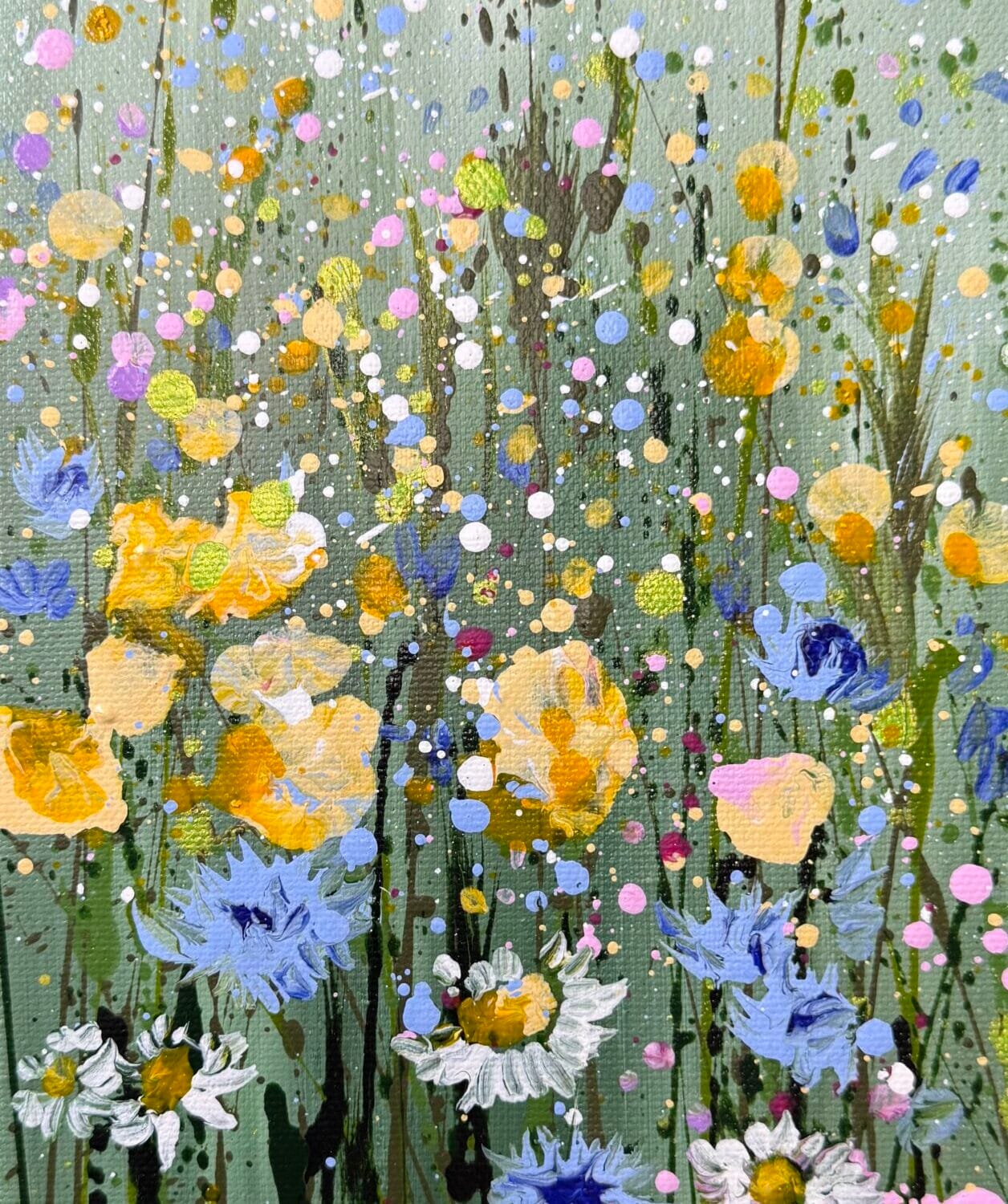 Buttercup Hedgerow | 15 X 30 X 4cm | Acrylic On Canvas