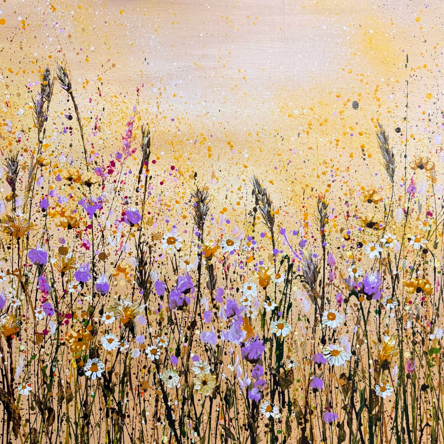 When The Meadow Glows | 70 X 70 X 4cm | Acrylic On Canvas