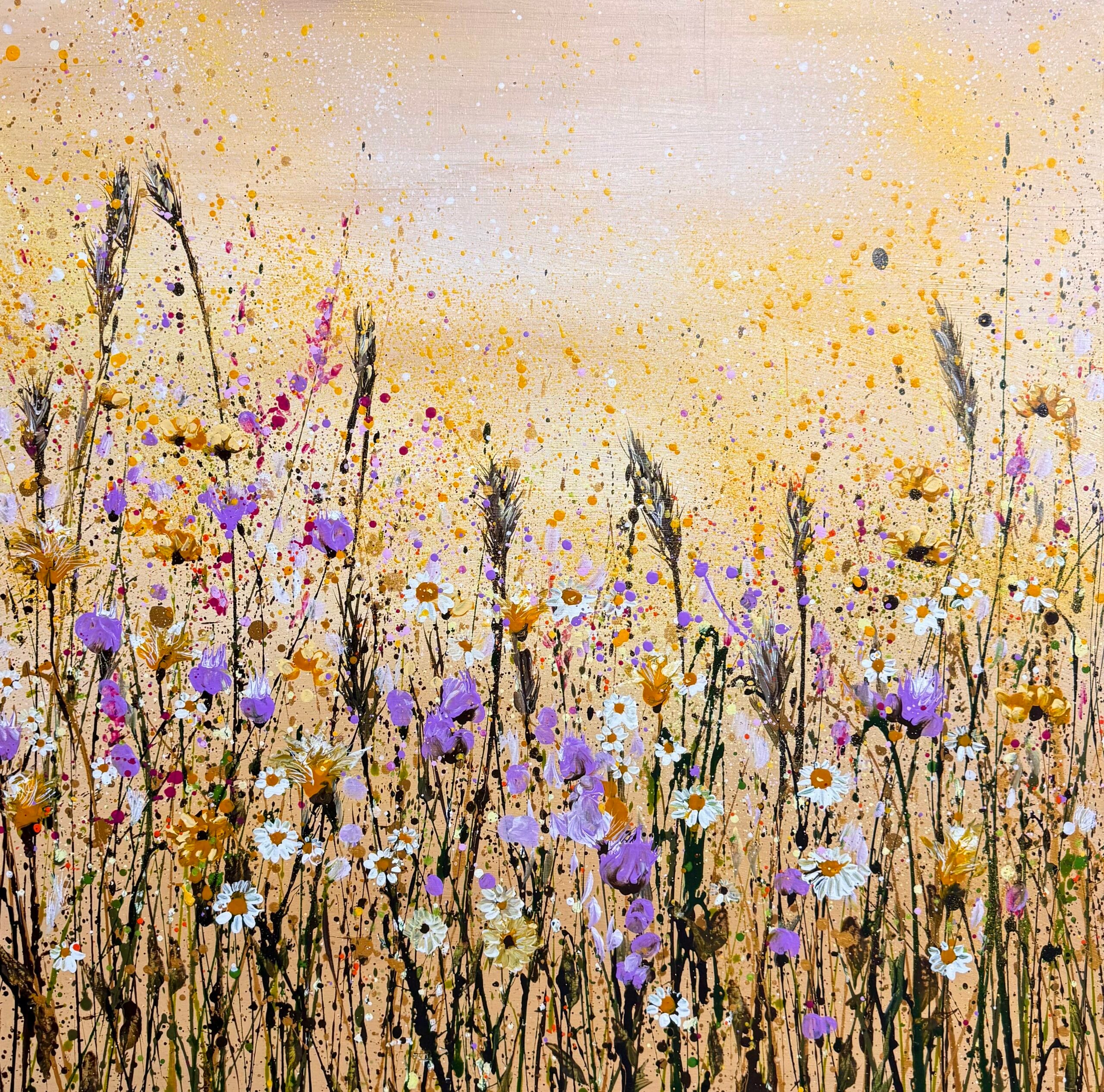When The Meadow Glows meadow painting When The Meadow Glows original meadow painting by Sally Oasis