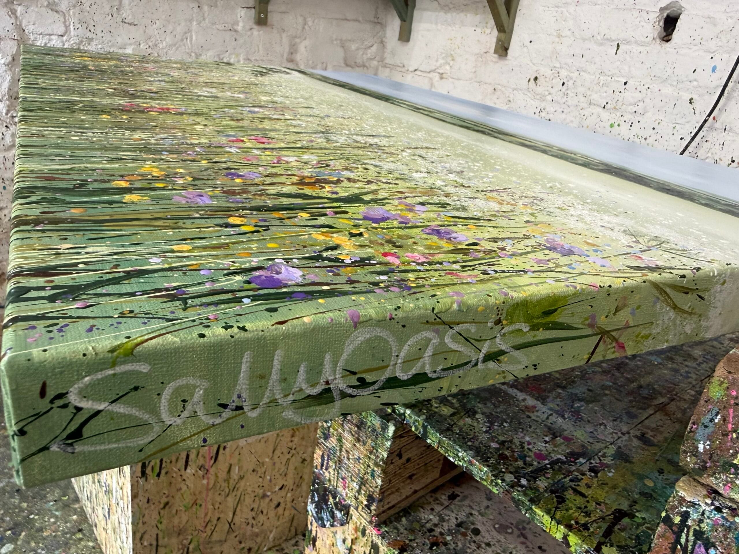 Sussex Whispers signature detail Artist signature and textured side detail of Sussex Whispers oil painting