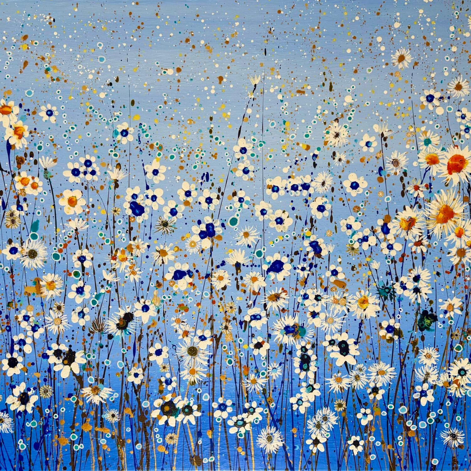 A Sky Full Of Daisies – Original Contemporary Floral Painting
